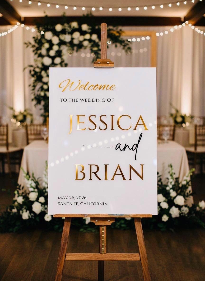Acrylic Welcome Wedding Sign: 3D Letters