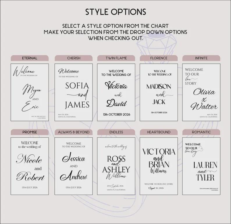 Acrylic Wedding Welcome Sign: Reception Decor