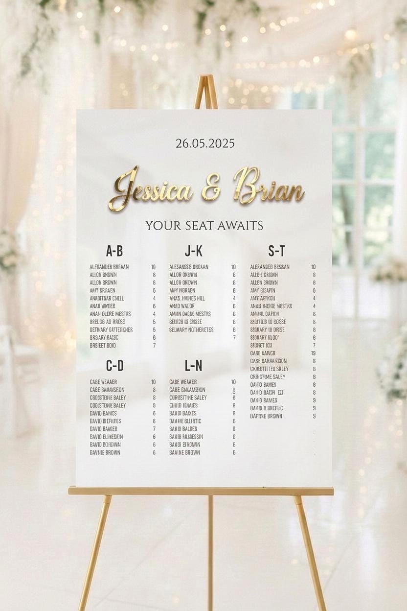 Wedding Seating Chart, Acrylic Find Your Seat Sign: 3D Letters