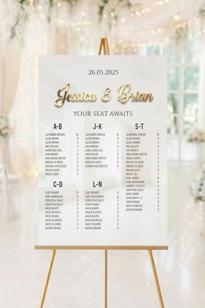 Wedding Seating Chart, Acrylic Find Your Seat Sign: 3D Letters