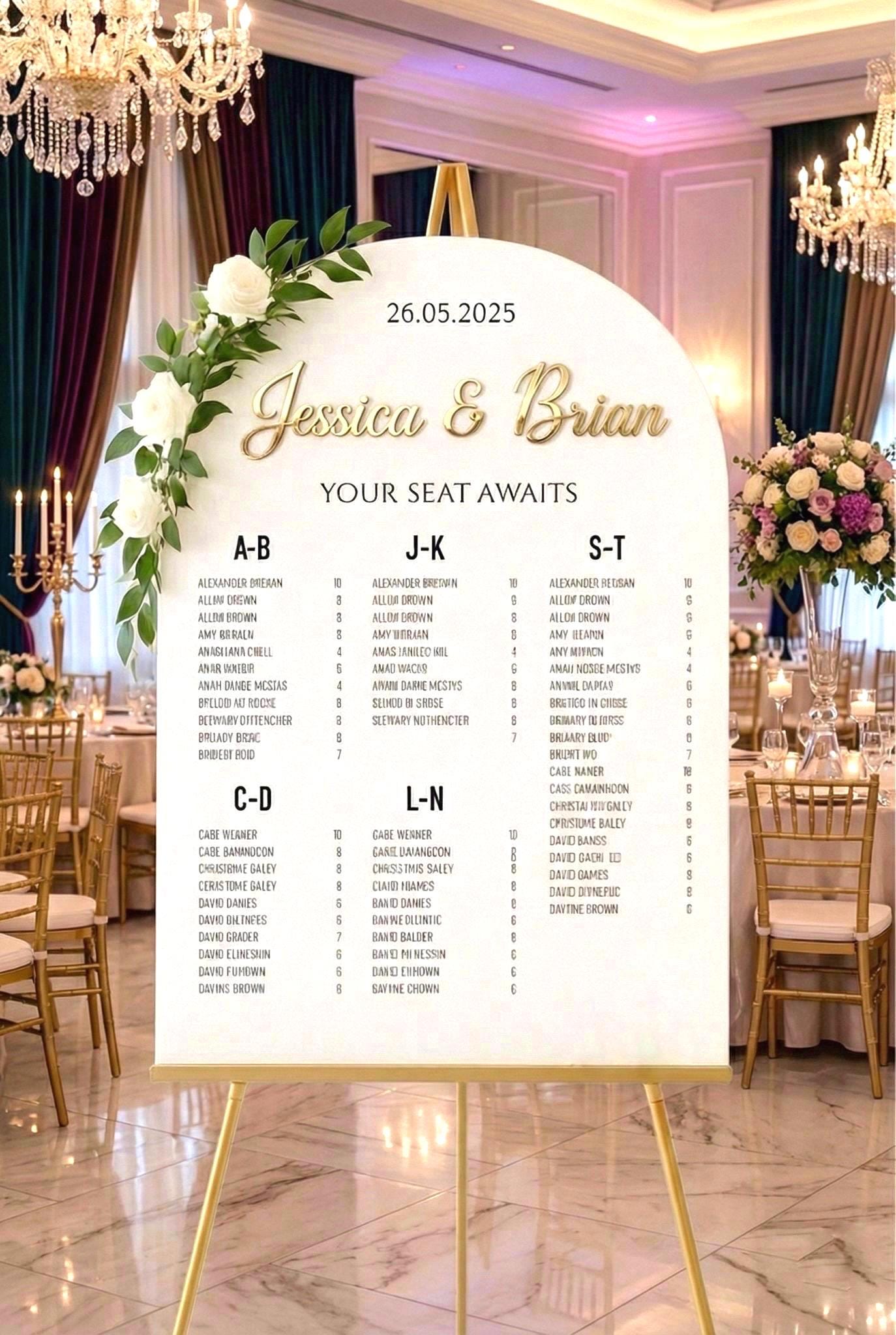 Wedding Seating Chart, Find Your Seat Sign: 3D Letters