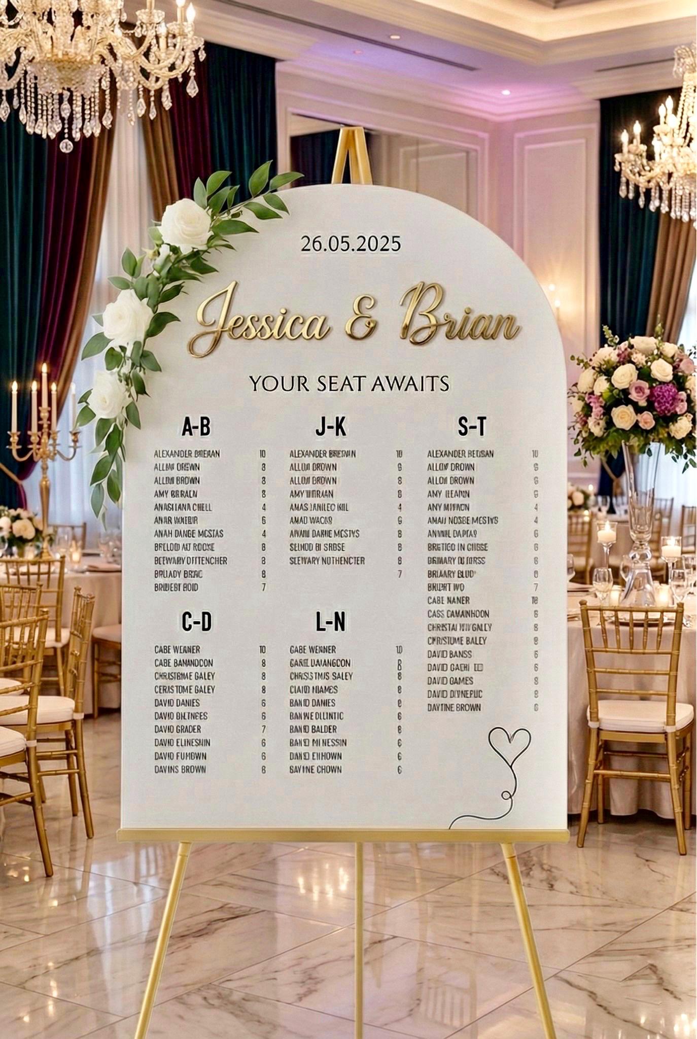 Wedding Seating Chart, Acrylic Find Your Seat Sign, 3D Letters