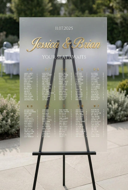 Acrylic Wedding Seating Chart Sign: 3D Letters