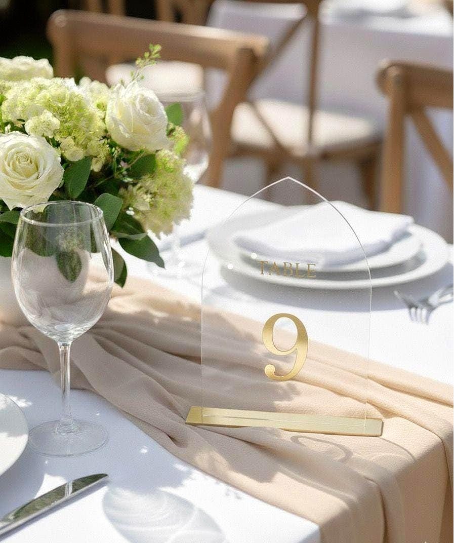 Oval Table Number Signs, Wedding Reception Decor