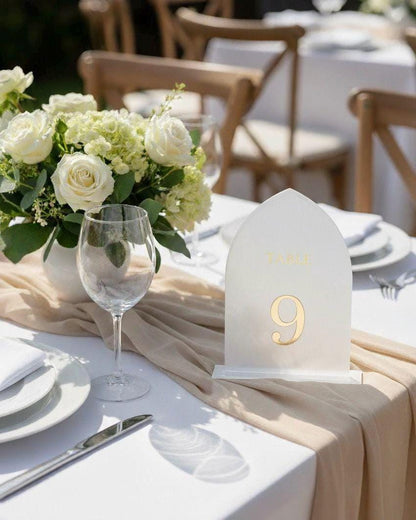 Clear Acrylic Wedding Table Numbers: Reception Decor