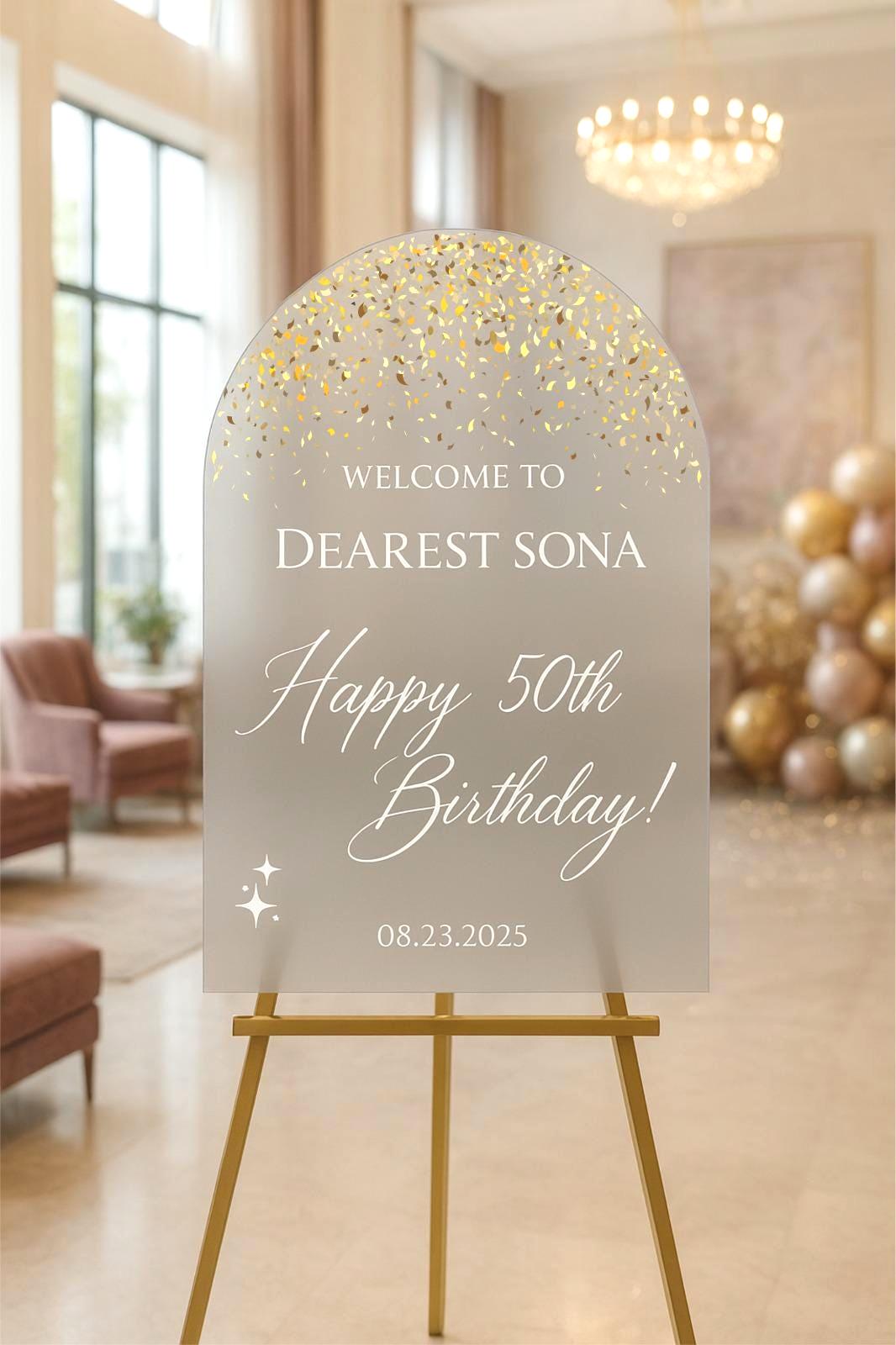 Custom Acrylic Welcome Birthday Sign Board