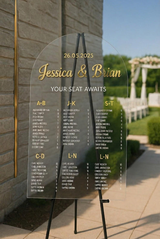 Acrylic Table Seating Chart Sign with 3D Letters: Wedding Decor Ideas