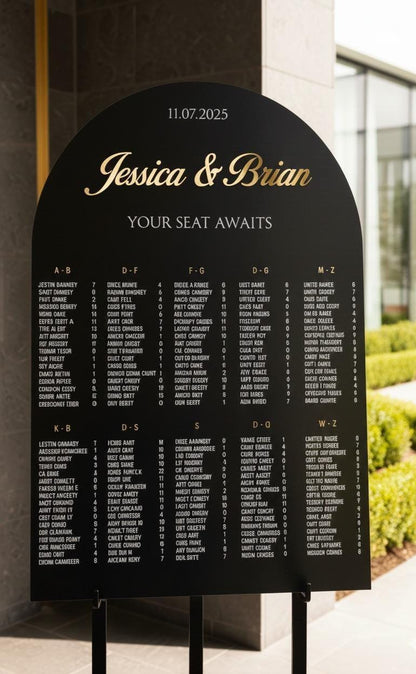 Acrylic Table Seating Chart Sign with 3D Letters: Wedding Decor Ideas
