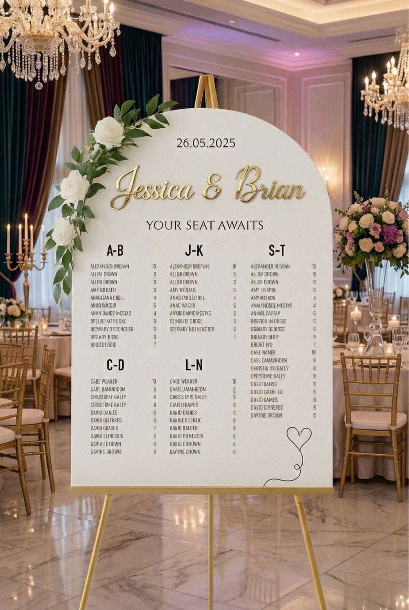Acrylic Table Seating Chart Sign with 3D Letters: Wedding Decor Ideas