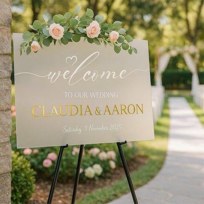 Custom Wedding Welcome Sign with 3D Letters, Acrylic Signage