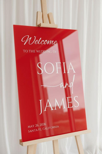Acrylic Red Wedding Entry Signs