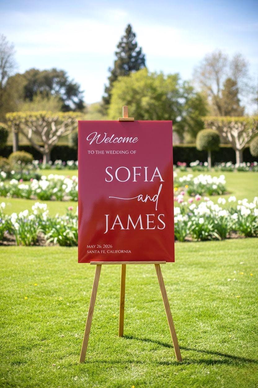 Acrylic Red Wedding Entry Signs