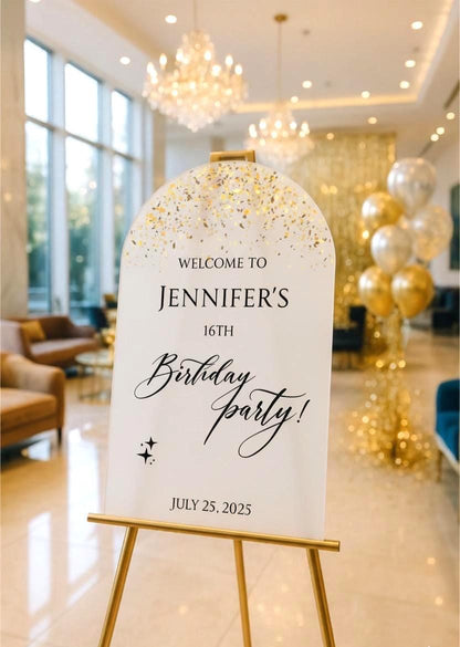 Mirror Welcome Sign, Acrylic Happy Birthday Sign
