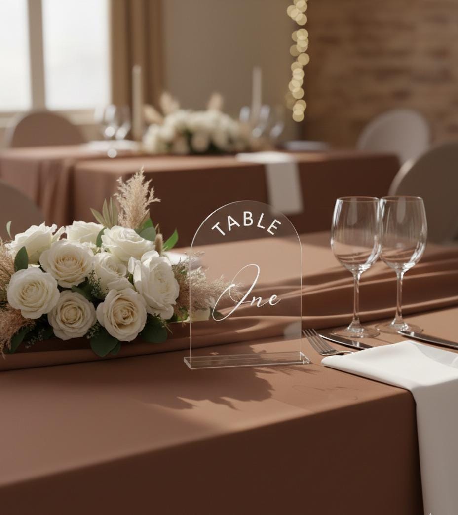 Arcylic Wedding Table Number Signs: Wedding Decor Ideas