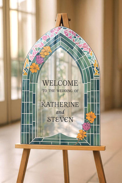 Stained Glass Wedding Sign: Reception Decor