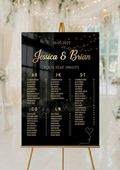 Acrylic Wedding Seating Chart Sign: 3D Letters