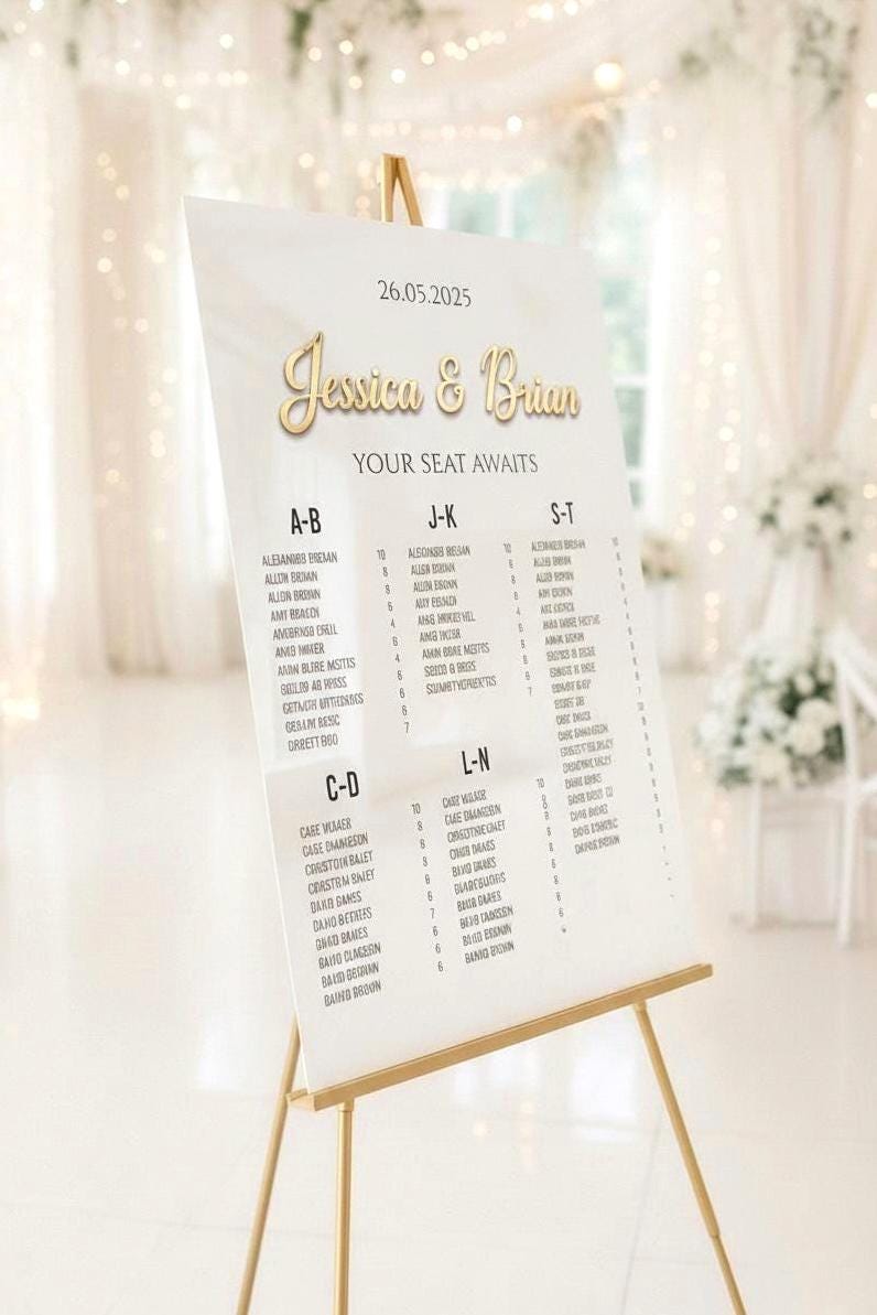 Wedding Seating Chart, Find Your Seat Sign: 3D Letters
