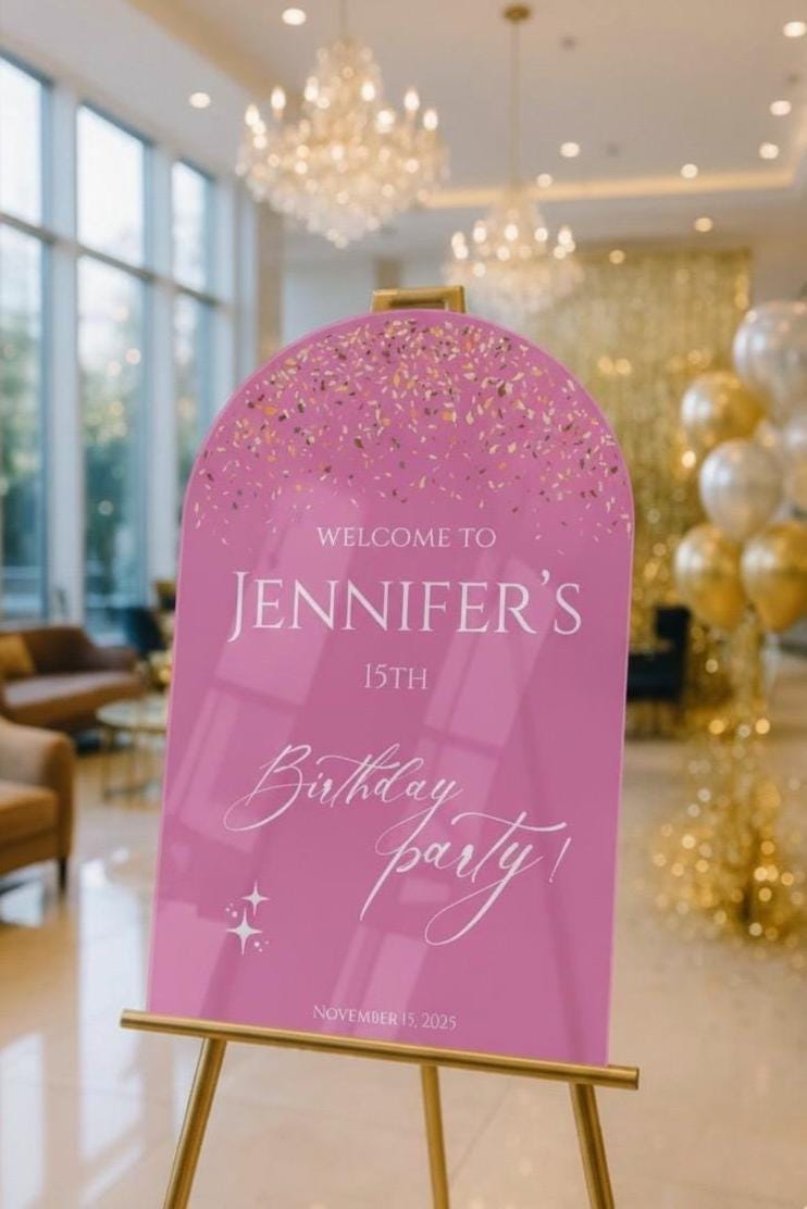 Acrylic Happy Birthday Sign: Party Decorations