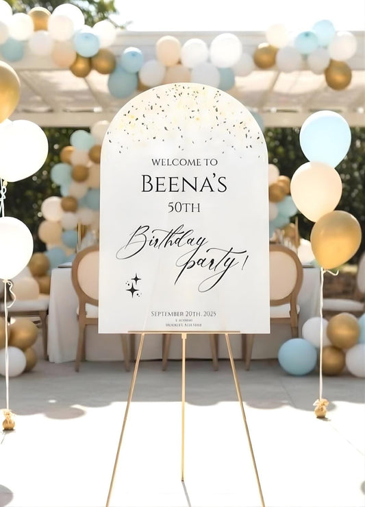 Acrylic Birthday Welcome Sign: Party Decor