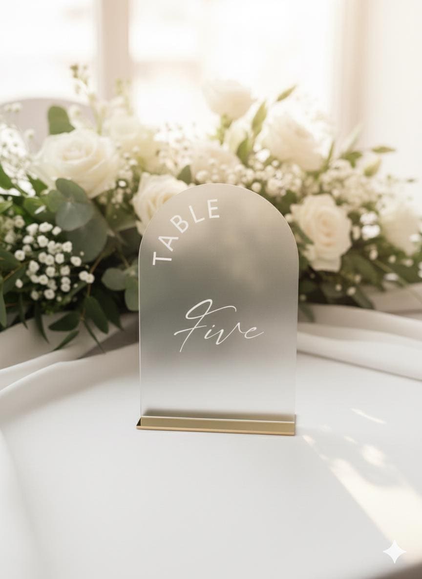 Acrylic Oval Table Numbers, Wedding Reception Table Decor