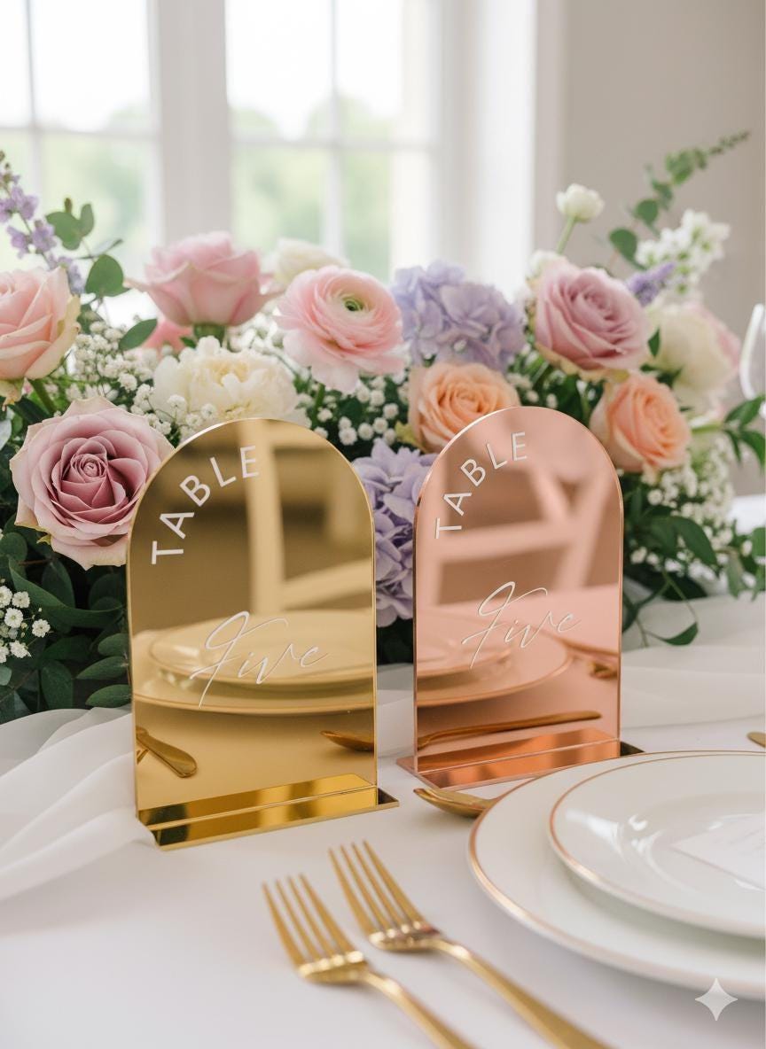 Acrylic Oval Table Numbers, Wedding Reception Table Decor