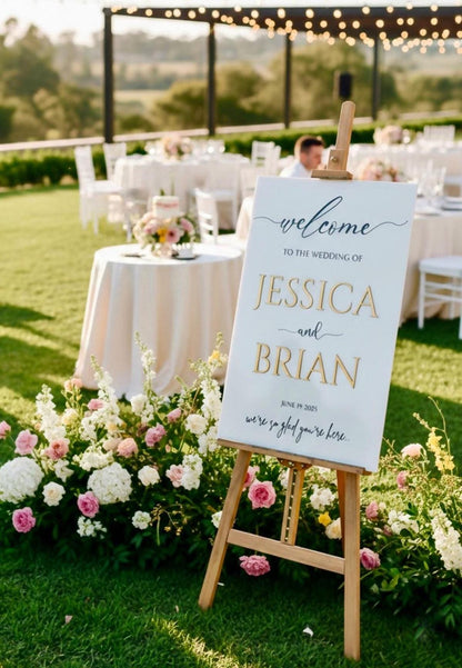 Acrylic Wedding Welcome Sign: Wedding Reception Decor