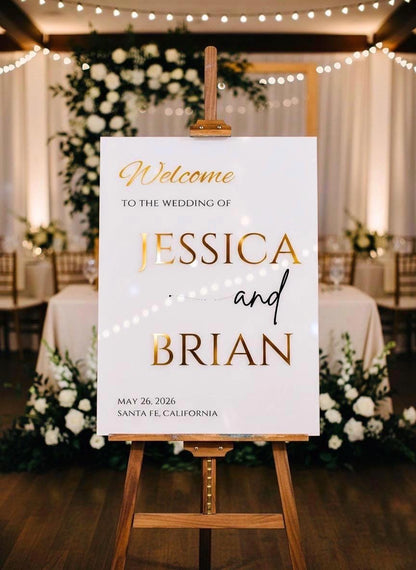 Acrylic Wedding Welcome Sign: Reception Decor