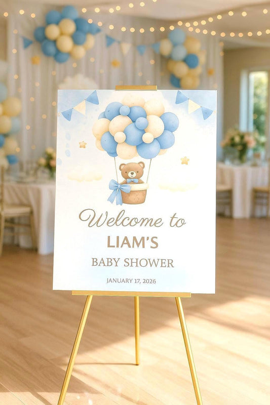 Acrylic Bear Baby Shower Sign, Custom We Can Bearly Wait Welcome Board