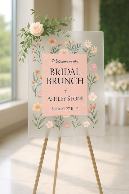 Bridal Shower Welcome Sign: Floral Wedding Decor