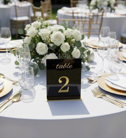 Mirror Wedding Table Numbers: Reception Decor