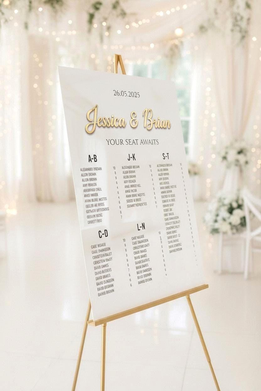Wedding Seating Chart, Acrylic Find Your Seat Sign: 3D Letters