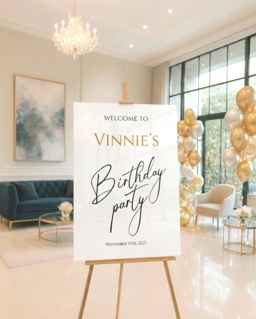 Custom Happy Birthday Sign, Acrylic Welcome Signage, Party Decorations
