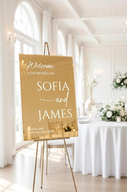 Custom Mirror Wedding Welcome Sign