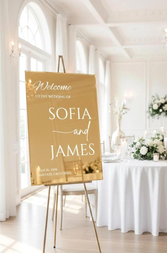 Custom Mirror Wedding Welcome Sign