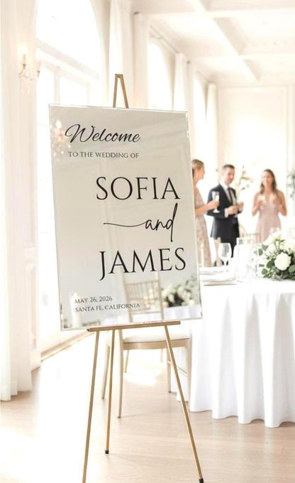 Mirror Acrylic Wedding Sign, Reception Decor