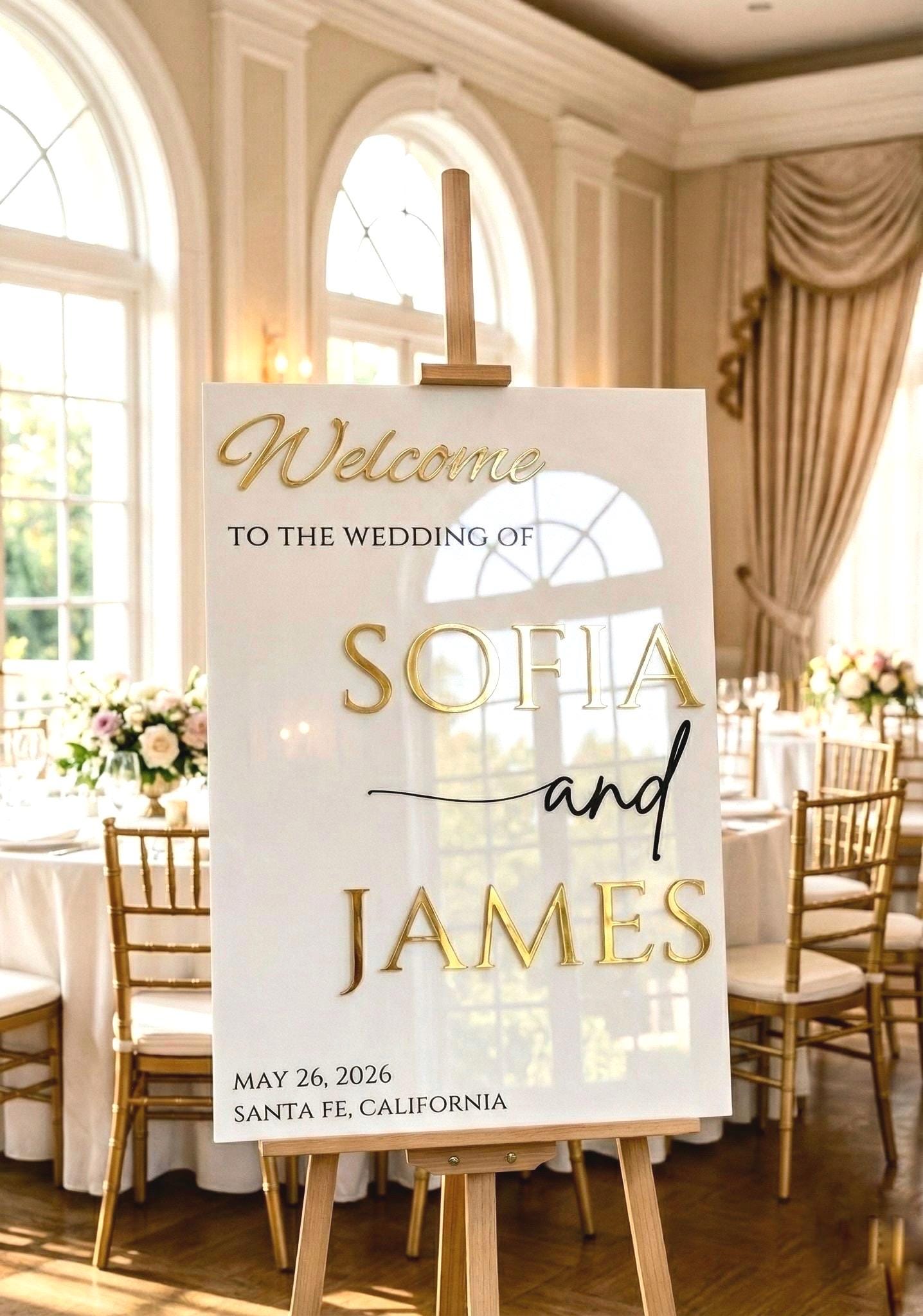 Acrylic Welcome Wedding Sign: 3D Letters
