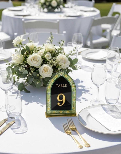 Stained Glass Wedding Table Numbers, Engagement Party Decorations