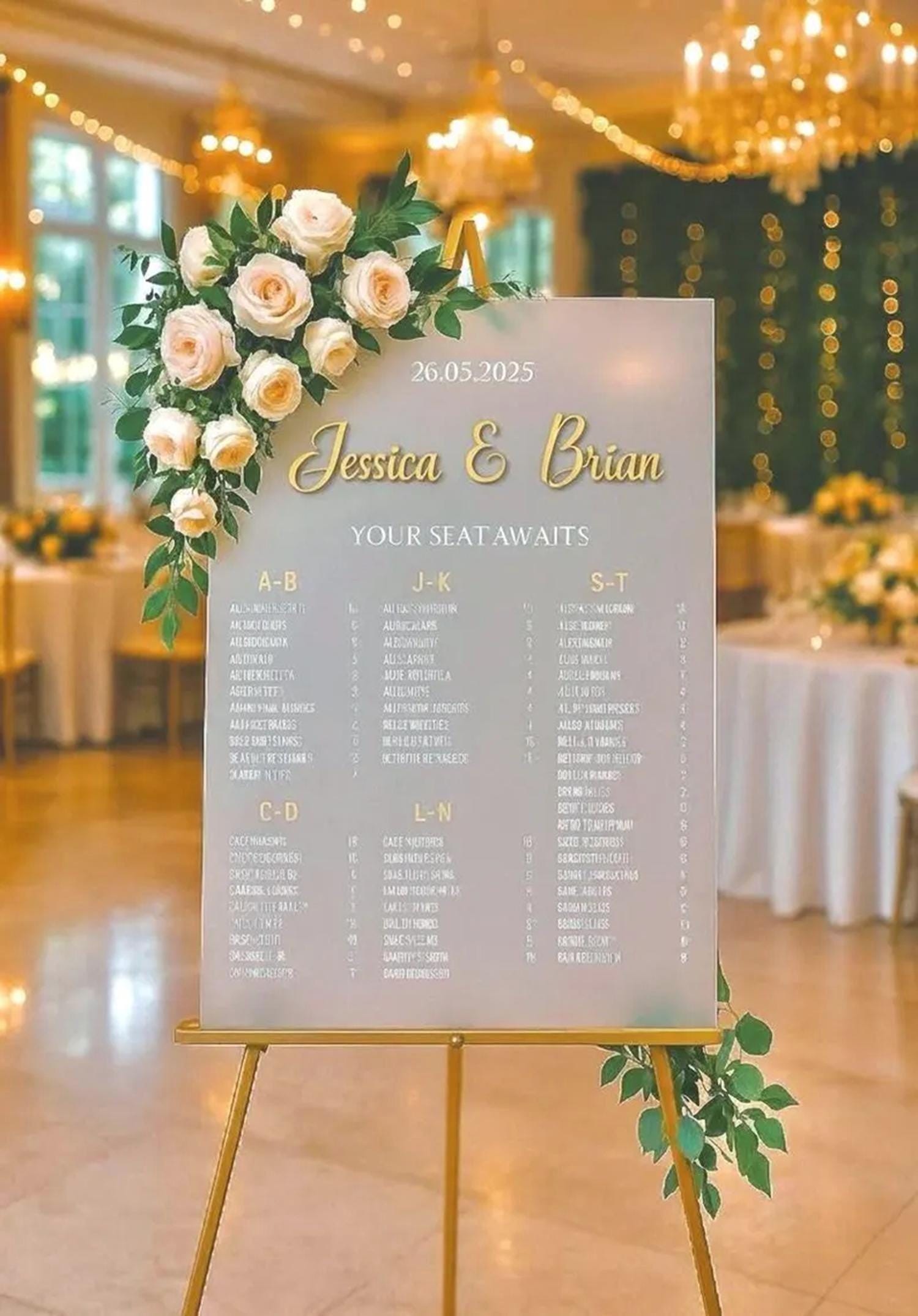 Wedding Seating Chart, Find Your Seat Sign, Table Seating Plan