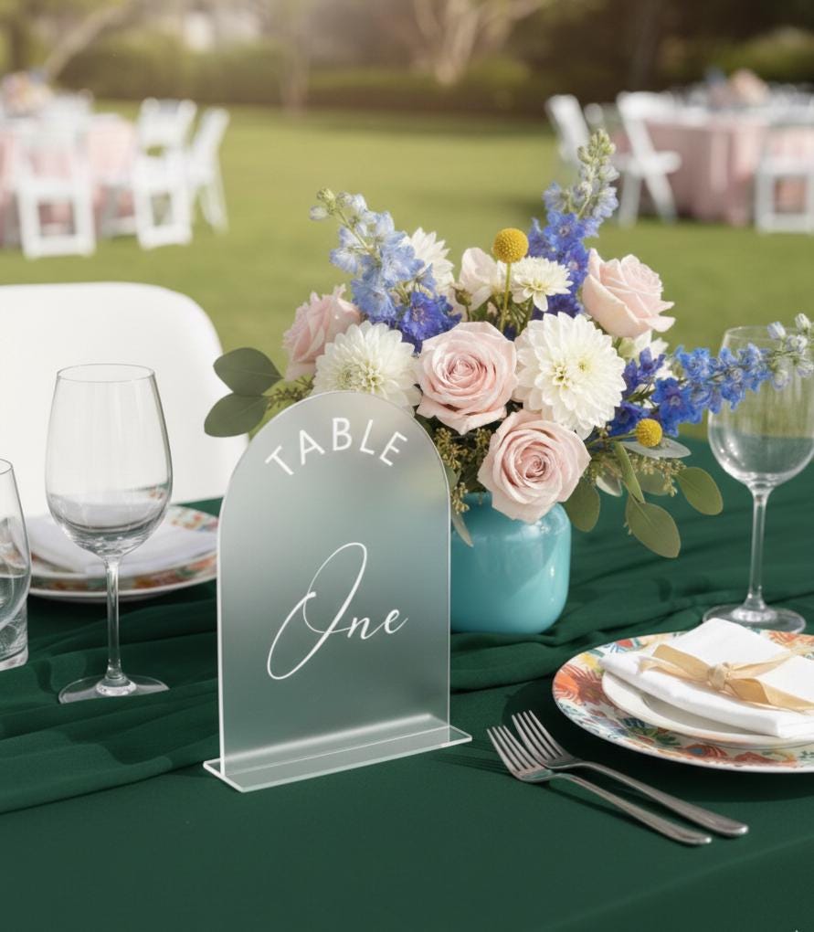 Arcylic Wedding Table Number Signs: Wedding Decor Ideas