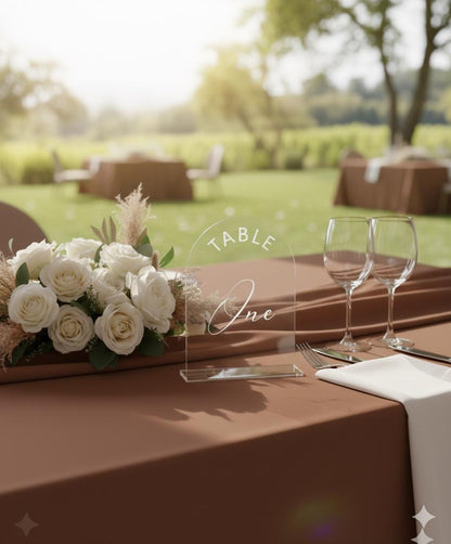 Arcylic Wedding Table Number Signs: Wedding Decor Ideas