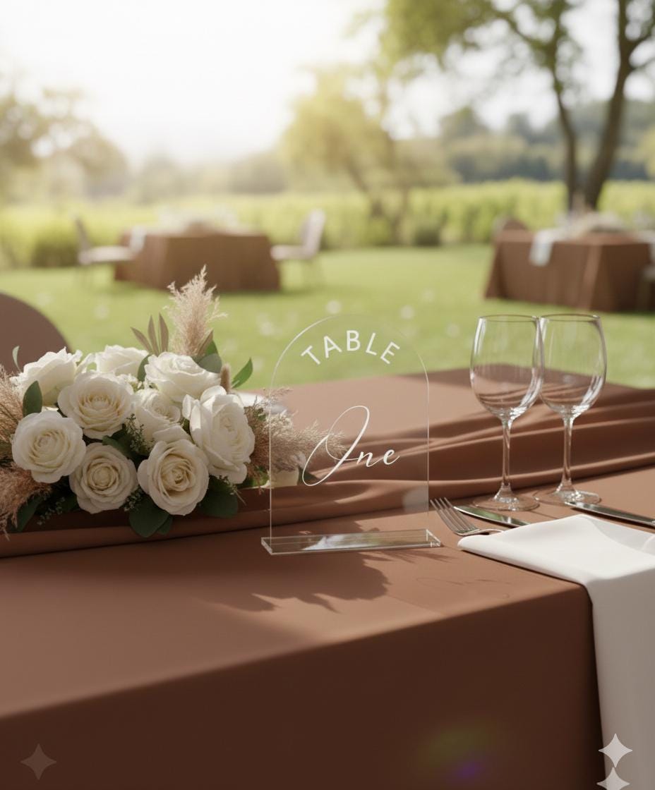 Table Number Signs, Wedding Table Decor