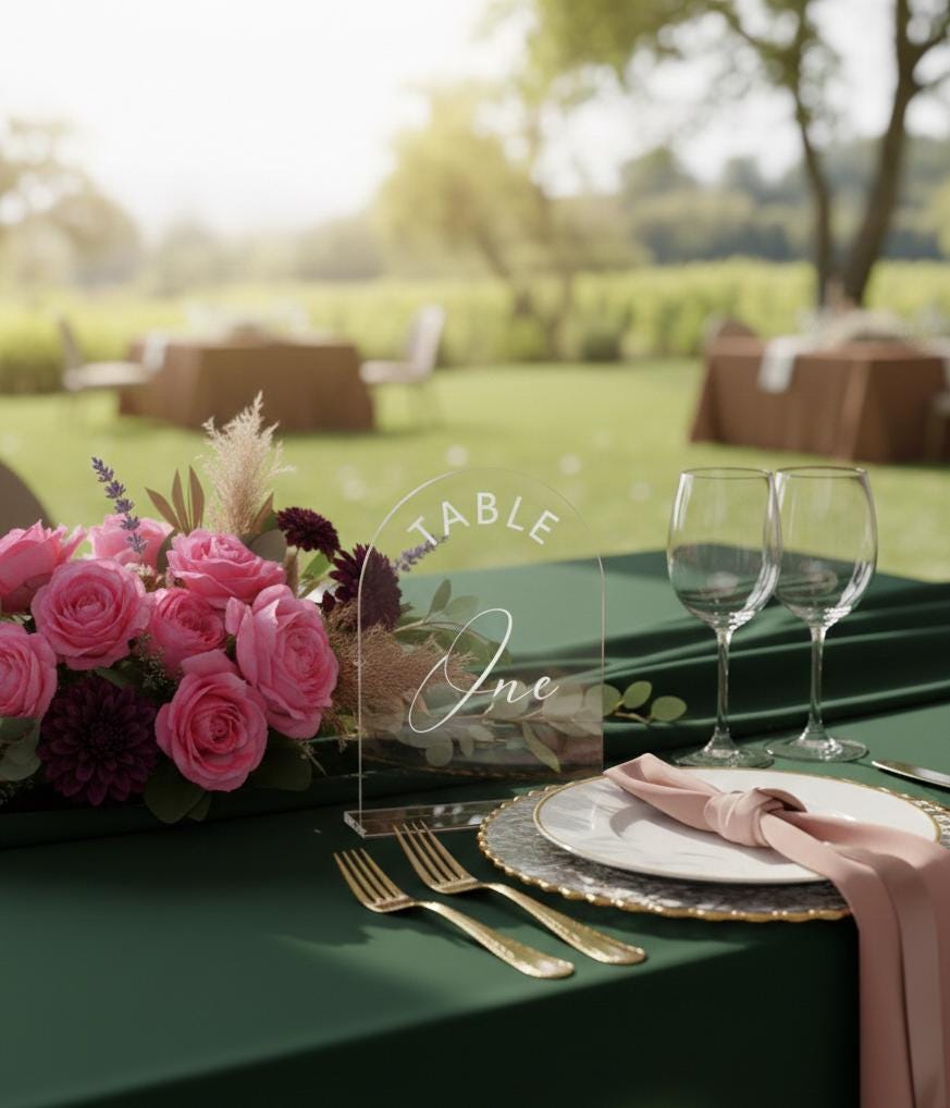 Table Number Signs, Wedding Table Decor