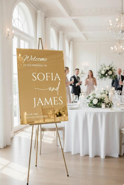 Mirror Wedding Signs, Acrylic Welcome Sign, Reception Decor