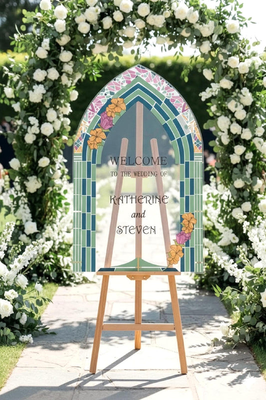 Stained Glass Wedding Sign: Reception Decor