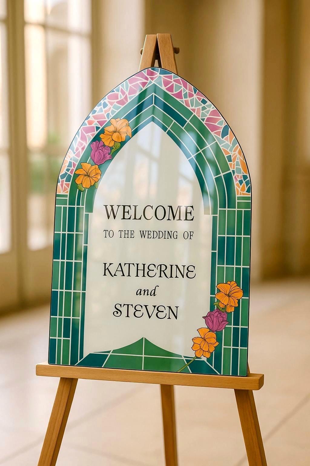 Stained Glass Wedding Sign: Reception Decor