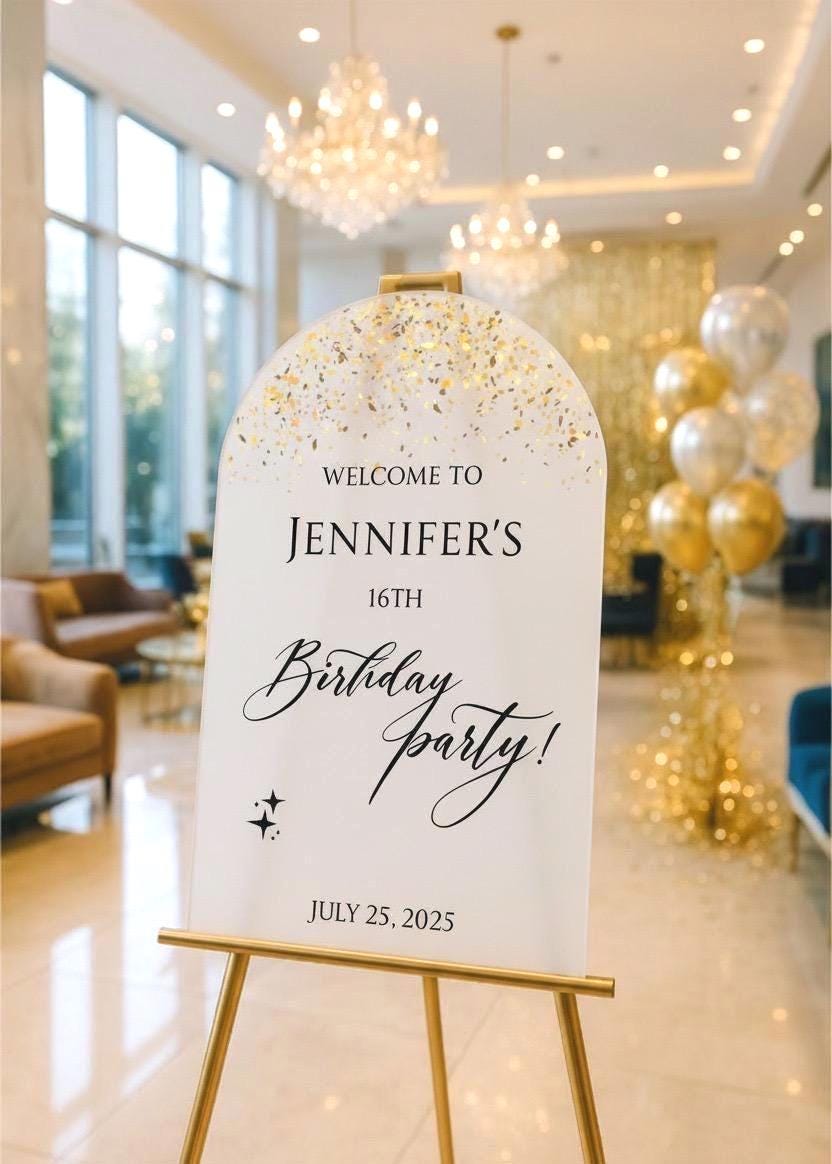 Acrylic Happy Birthday Welcome Signs: Custom Party Decor