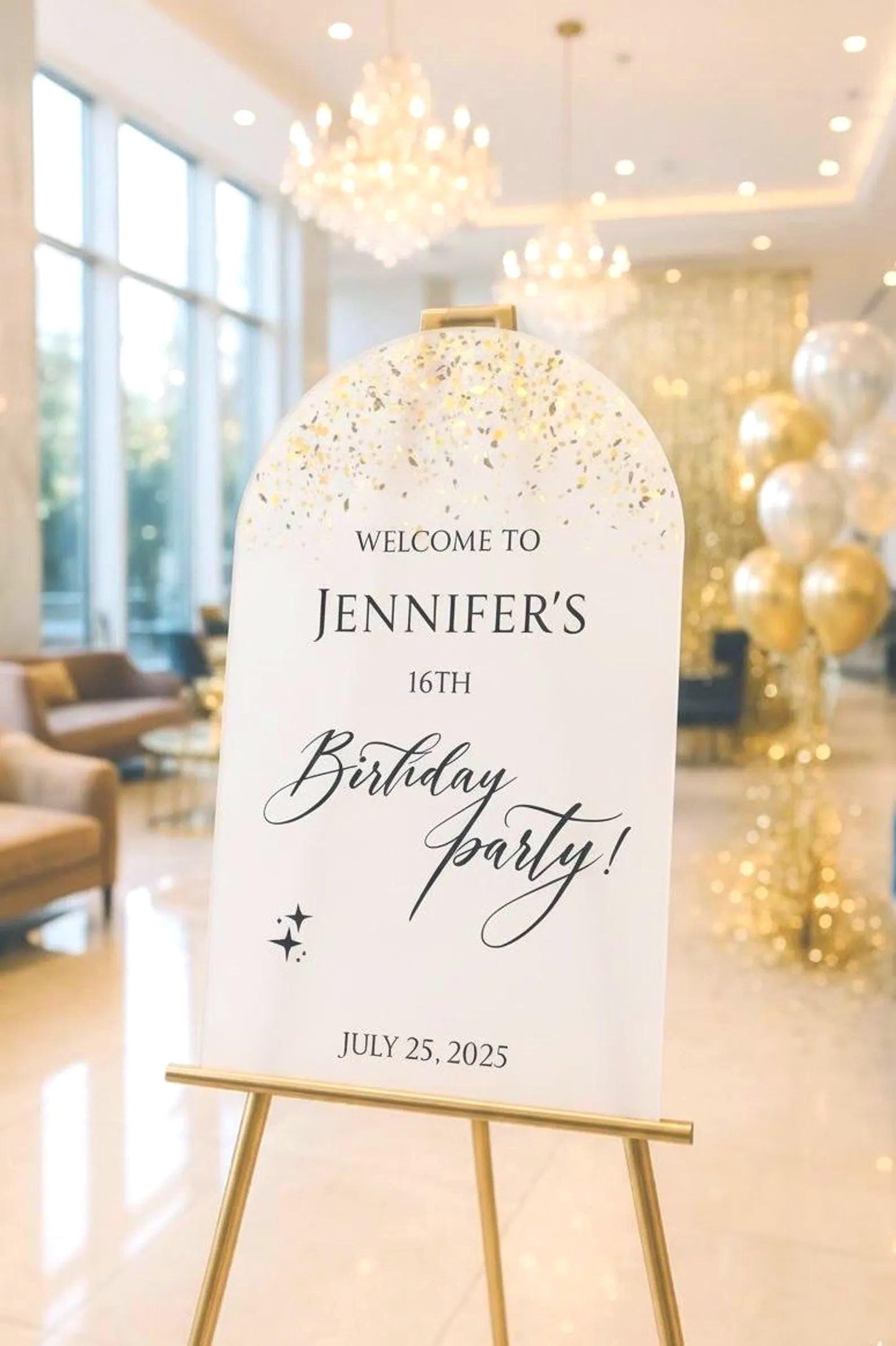 Acrylic Birthday Welcome Sign: Party Decor
