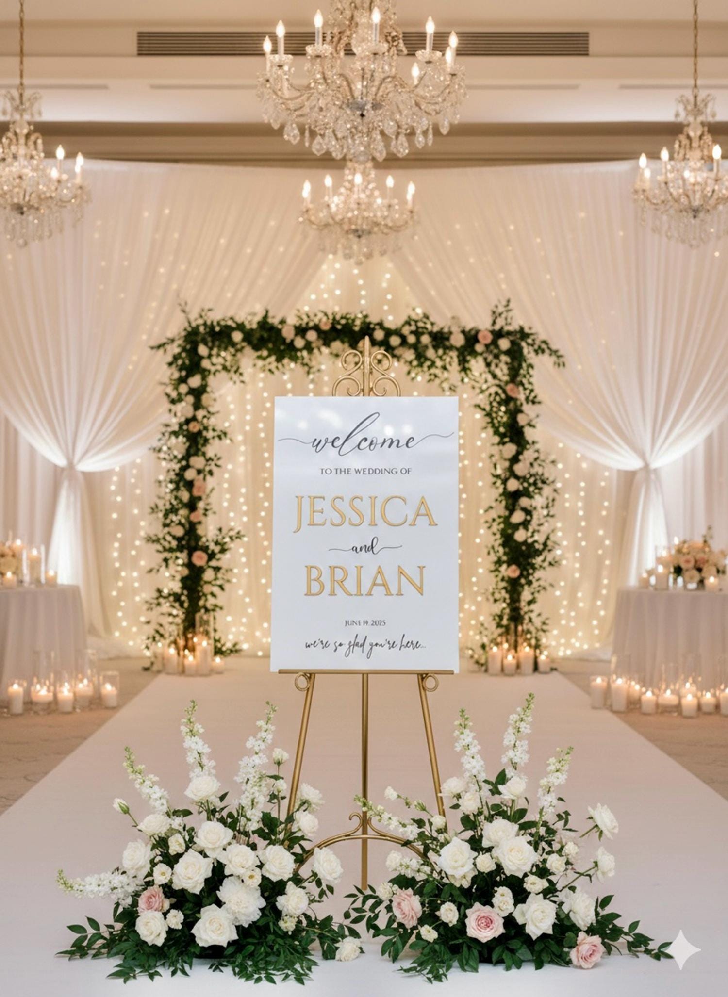 Acrylic Wedding Welcome Sign: Wedding Reception Decor