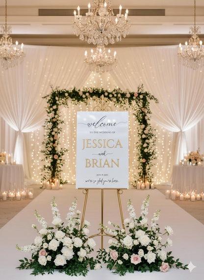 Acrylic Wedding Welcome Sign: Wedding Reception Decor