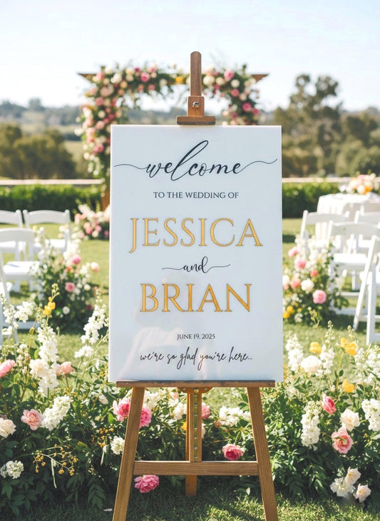Acrylic Wedding Welcome Sign: Wedding Reception Decor